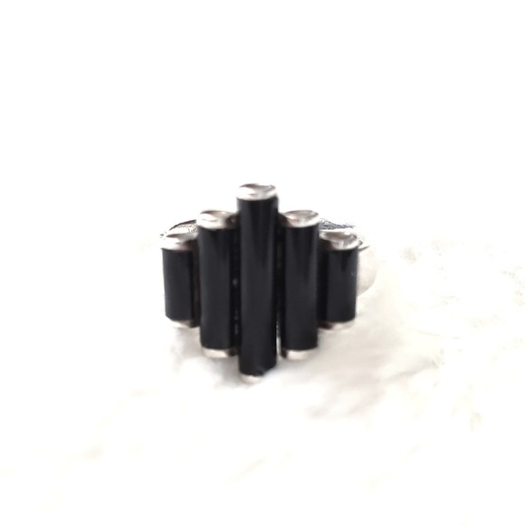 Movado Onyx and Silver Ring size 5.5 - Picture 6 of 6